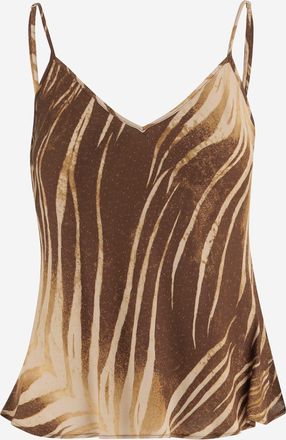 Just Cavalli Sleeveless Viscose Top With Tropical Print