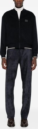 Emporio Armani Mens Wool Bomber Jacket - Black - Size EU 48 (Mens)