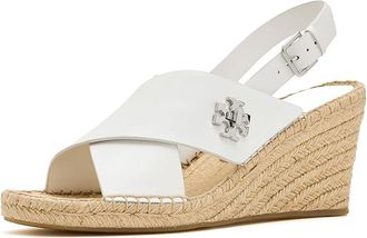 Tory Burch 85mm Turnlock Wedge Espadrille Womens Shoes Bianco Laredo : 10.5 M, Leather