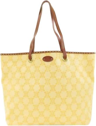 Celine Pre-owned Tote Bags, female, Yellow, Size: ONE SIZE Pre-owned Vintage Canvas Tote Bag