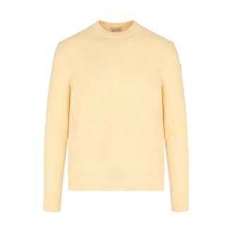 Moncler Tonal Logo Jumper - male - Moncler - Round-neck Knitwear - Beige - XL - Knitwear