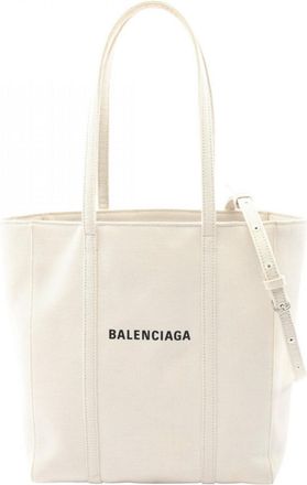 Balenciaga Ivory Canvas Handbag Tote Bag (Pre-Owned)