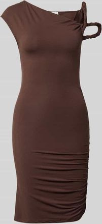 LeGer By Lena Gercke Knielanges Kleid aus Viskose-Elasthan-Mix Modell Arwyn in Mittelbraun, Gr&ouml;&szlig;e 34