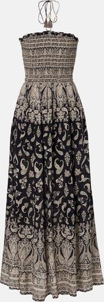 Veronica Beard Abito lungo Ayanna arricciato con stampa paisley