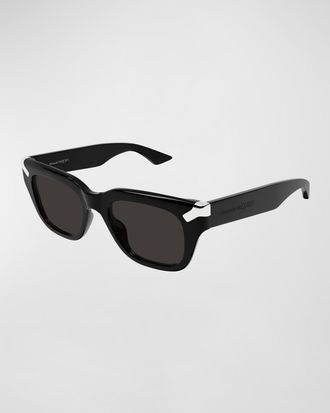 Alexander McQueen Mens Acetate Rectangle Sunglasses