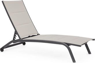 Outdoor Living Tumbona aluminio ruedas gris antracita