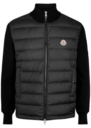 Moncler Quilted Cotton and Shell Jacket - Black - Xxl