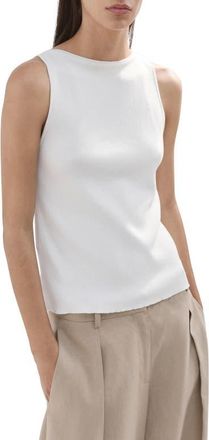 Mango Suenyo Boat Neck Cotton Blend Top in Ecru at Nordstrom, Size Xx-Small
