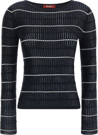 Max Mara Mst Pedone Trui - Dames - Ronde hals truien - Blauw - L - Wol - Truien & Vesten