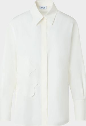 Akris Floral Applique Cotton Shirt
