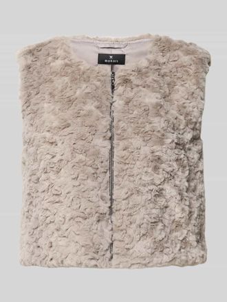 Monari Weste aus Teddyfell mit Rei&szlig;verschluss in Taupe, Gr&ouml;&szlig;e 44