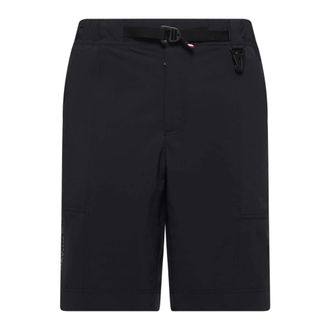 Moncler Casual Shorts, male, Black, M, Black Windproof Waterproof Shorts with Logo