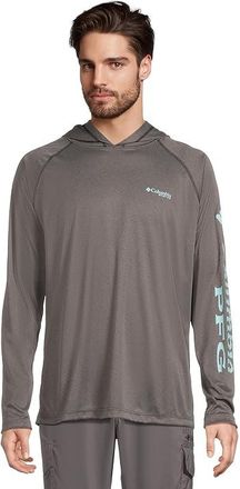 Columbia Terminal Tackletm Hoodie Mens Sweatshirt Black Heather/Gulf Stream Logo : 2XL, Polyester