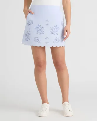 NVLT Womens Eyelet Mini Skirt