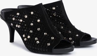 Pedro Garcia Black suede slingback heeled sandal | Waldina | Fall-winter 26 |