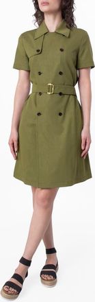 Burberry Short Sleeve Trench-Style Cotton Dress, Brand Size 6 (US Size 4)