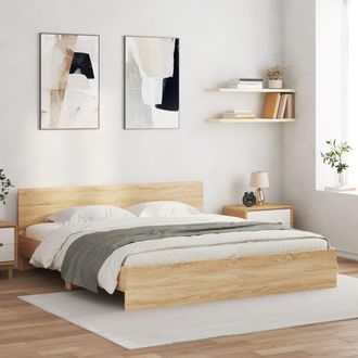 Berkfield Home Bed Frame without Mattress Sonoma Oak 180x200 cm Super King in Brown