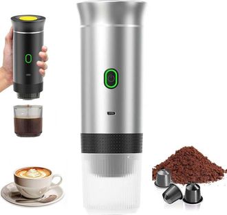 OEM Machine &Agrave; Caf&eacute; Portable De Voyage,chauffage Rapide 3 En 1 Cafetiere Portable 12v, Auto-chauffage De 4 &Agrave; 6 Minutes, Grandes Capsules, Caf&eacute; Moulu, Pour 