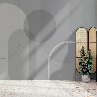 Superfresco Easy Arched Geo Muted Blue Print To Order 3m x 2.8m Mural