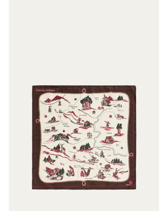 Moncler Mens Silk-Blend Foulard
