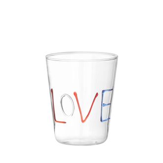 KASANOVA Bicchiere scritta Love in vetro borosilicato, da 380 ml