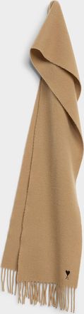 Ami Womens Pure wool signature scarf