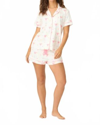 PJ Salvage Tini Time Pajama Shorts Set In Ivory