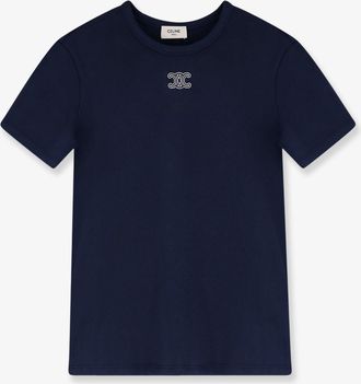 Celine T-shirt in misto cotone con logo Triomphe - CELINE - gender_Woman
