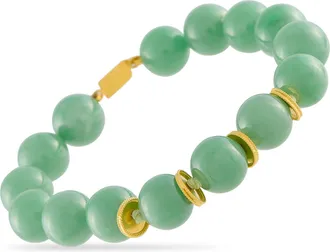 Luxury Bazaar 18K Yellow Gold Jade Bracelet MF19-080726