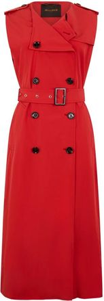 Moorer Lange Jurk - Dames - Mantel - Rood - S - Polyester - Jassen