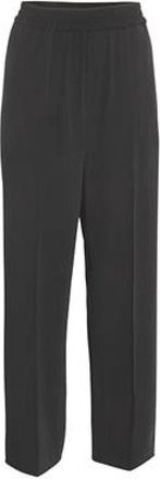 Inwear Zwarte- zwarte pantalon met elastische tailleband - Dames - Wijde Broeken - Zwart - M - Polyester - Broeken