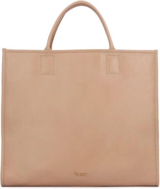 Kazar Tote Bag met Verwijderbare Insert - Dames - Shoppers - Beige - ONE Size - Leer - Tassen