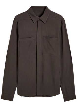 Rick Owens Work Wool Shirt - Brown - 48 (IT48 / M)