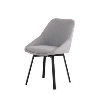 Koketto Home Silla de comedor acolchada gris claro con patas negras