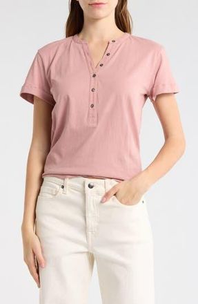Melrose and Market Washed Cotton Henley T-Shirt in Pink Timber at Nordstrom Rack, Size Xx-Small