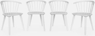 Sweeek Sweeek - Silla De Bar De Madera Y Contrachapado, Set De 4, Paula, Blanco, 53x47.5x76 Cm