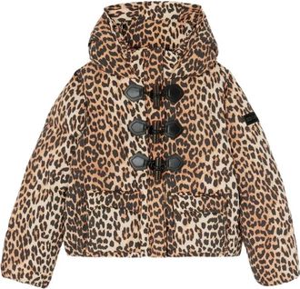 Ganni Mini Puffer in Nylon Leopardato - - Jackets - Donna - Multicolore - M