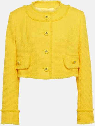Dolce & Gabbana Cropped wool-blend tweed jacket