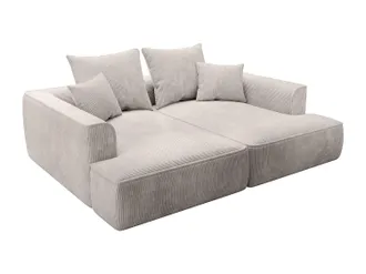 Vente-Unique Vente-unique - Divano 3 Posti Seduta Comoda E Profonda In Velluto A Coste Beige - Pineta