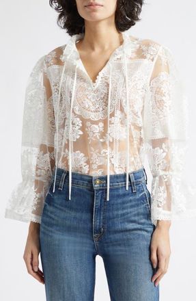 Reiss Demi Lace Top in Ivory at Nordstrom, Size 10 Us