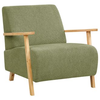 Beliani Beliani - Sill&oacute;n Retro Moderno Con Reposabrazos De Tela Verde Lesja