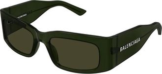 Balenciaga Green Rectangular Unisex Sunglasses BB0328S 006 56