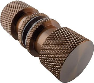 Marcel Breuer Handgreep - enkelpunts model B Carving tbv glazen deuren - deuren geborsteld koper PVD PVD