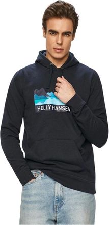 Helly Hansen Nord Graphic Pullover Hoodie - Heren - Sport - Blauw - Maat: S Katoen