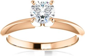Pompeii3 1/2 Ct Lab Grown Diamond Solitaire Engagement Ring 14k White Rose or Yellow Gold