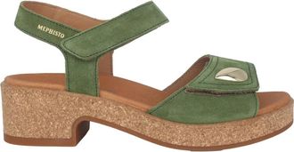 Mephisto Stijlvolle dames sandaal met bandje - Dames - Sandalen met hakken - Groen - 42 EU - Su&egrave;de - Schoenen