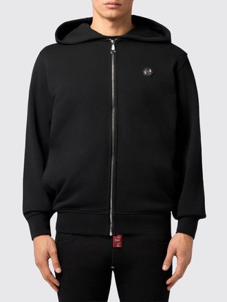 Philipp Plein Felpa con cappuccio con zip in cotone