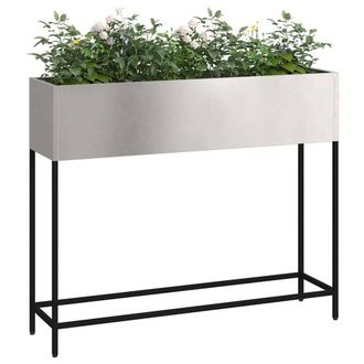 Berkfield Home Raised Garden Planter 100x26x82 cm Stainless Steel in Silver | Size: 100 x 26 x 82 cm