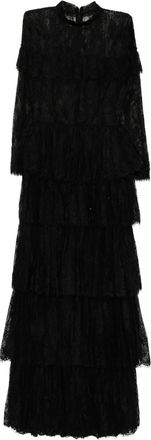 Saiid Kobeisy Abito lungo in pizzo - Nero