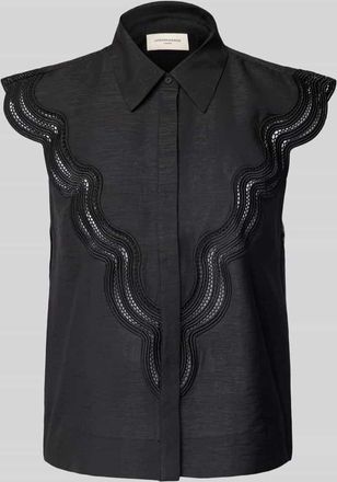 Copenhagen Muse Slim Fit Blusenshirt mit Kentkragen Modell COLE in Black, Größe XS